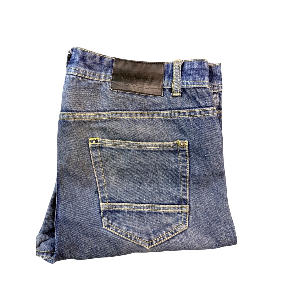 Southpole Mens 36x34‎ Straight Leg Jeans Medium Wash Blue Denim Streetwear Y2K